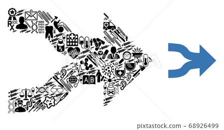 Collage Join Arrows with Medical Symbols Collage Join Arrows with Medical Symbols 68926499