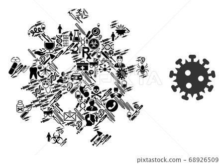 Collage HIV Virus of Medical Items 68926509