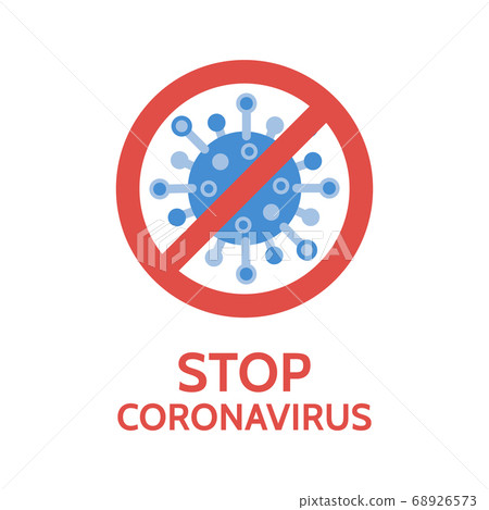 Virus icon. Flat microbe on white background. 68926573