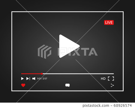 Video player. Interface web screen template. Video player. Interface web screen template. 68926574