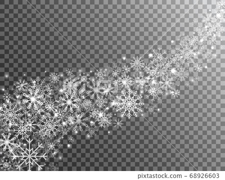 Snowflakes border in wave shape on transparent Snowflakes border in wave shape on transparent 68926603