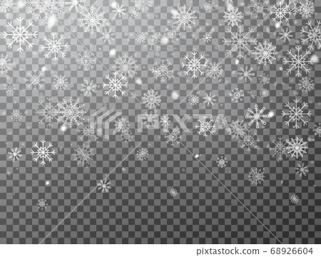Realistic falling snowflakes isolated on Realistic falling snowflakes isolated on 68926604