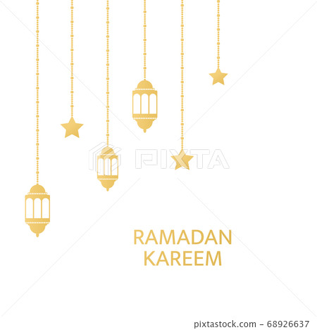 Ramadan Kareem greeting card frame. Golden fanoos, Ramadan Kareem greeting card frame. Golden fanoos, 68926637