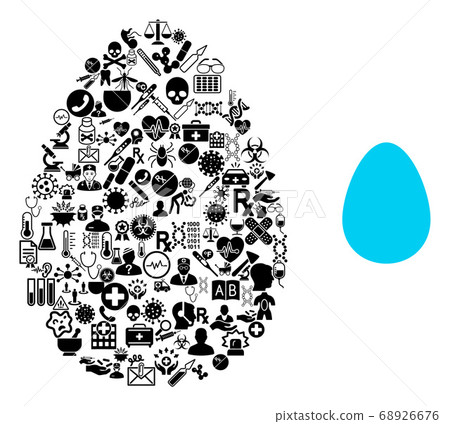 Mosaic Egg with Medic Icons 68926676
