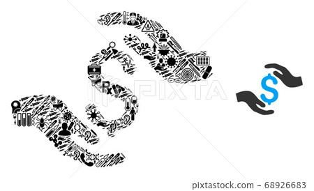 Mosaic Dollar Care Hands from Health Symbols 68926683