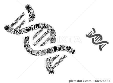 Collage DNA with Medicine Items Collage DNA with Medicine Items 68926685
