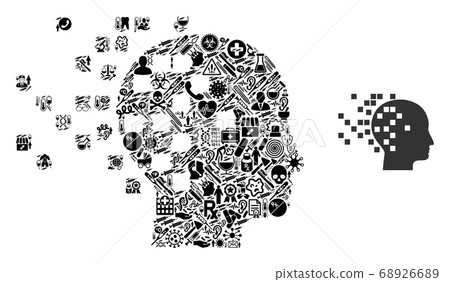Collage Digital Mind of Healthcare Items 68926689