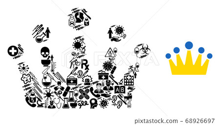 Collage Crown with Health Symbols Collage Crown with Health Symbols 68926697
