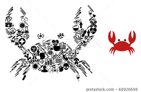 Mosaic Crab of Healthcare Symbols Mosaic Crab of Healthcare Symbols 68926698