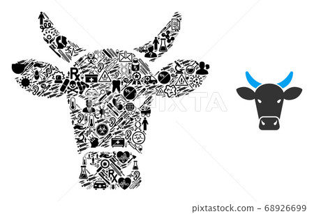 Mosaic Cow from Health Care Icons Mosaic Cow from Health Care Icons 68926699