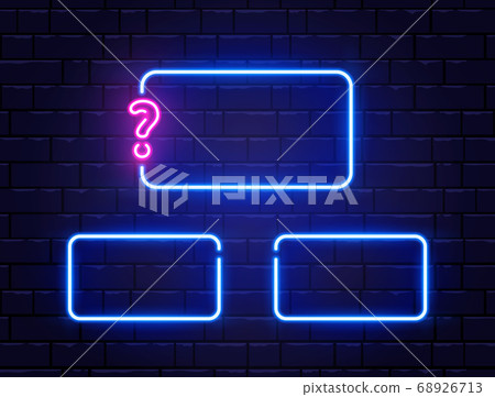 Quiz neon banner set. Glowing question mark. Color - Stock Illustration ...