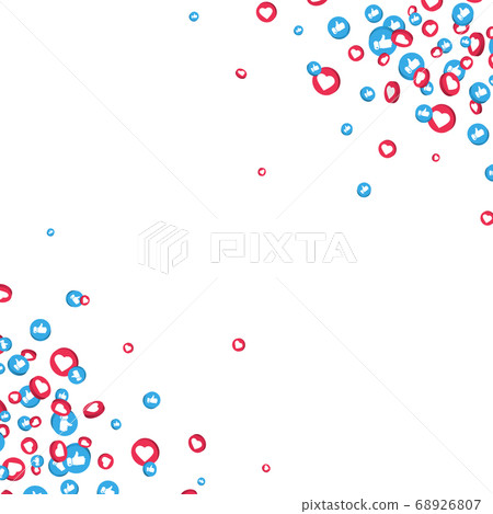 Like and thumbs up icons frame on white 68926807