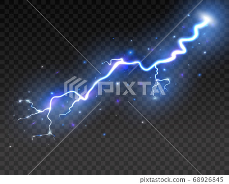 Lightning on transparent background. Realistic Lightning on transparent background. Realistic 68926845
