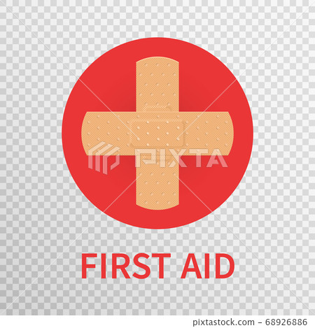 First aid sign isolated on transparent background. 68926886