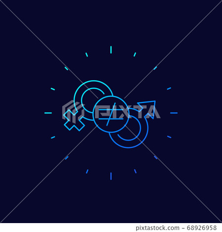 gender inequality line icon, vector gender inequality line icon, vector 68926958