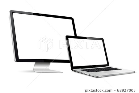 Responsive design computer display with laptop 68927003