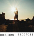 Woman against the light in the Ons Islands.  68927033