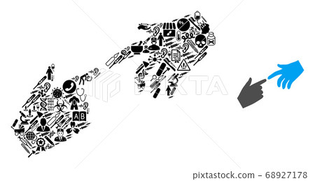 Collage Connecting Hands of Healthcare Symbols 68927178