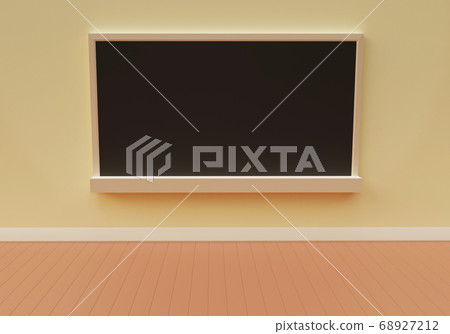 Empty black chalkboard hang on the yellow wall Empty black chalkboard hang on the yellow wall 68927212