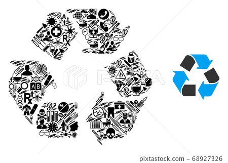 Mosaic Recycle Arrows from Medical Items 68927326
