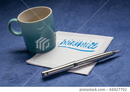 minimize note on napkin, minimalism concept 68927702