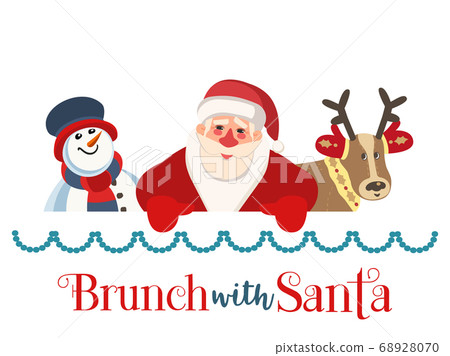 Brunch with Santa Fancy Holiday vector flat icon Brunch with Santa Fancy Holiday vector flat icon 68928070