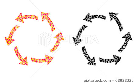 Dot Centrifugal Arrows Mosaic Icons 68928323