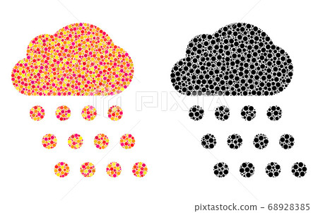 Pixel Rain Cloud Mosaic Icons Pixel Rain Cloud Mosaic Icons 68928385