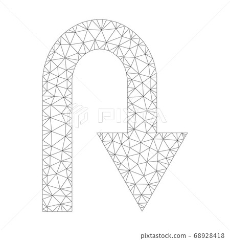 Mesh Vector U Turn Icon 68928418