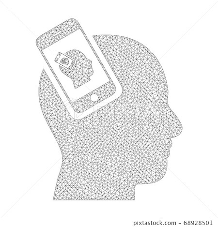 Mesh Vector Smartphone Head Plugin Recursion Icon - Stock Illustration ...