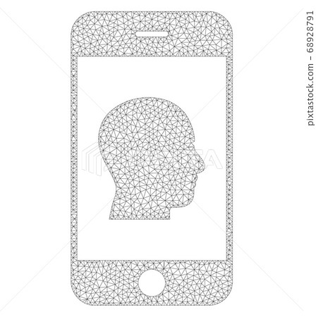 Mesh Vector Smartphone Contact Human Portrait Icon - Stock Illustration ...