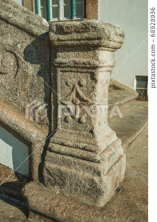 Stone baluster with carved decoration at Guarda Stone baluster with carved decoration at Guarda 68928936