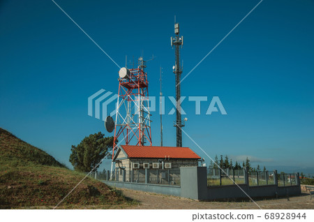 Telecommunication towers on a base transceiver station 68928944