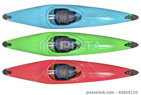 old style plastic whitewater kayak isolated old style plastic whitewater kayak isolated 68929120