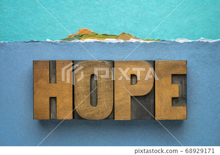 hope word in vintage wood type - optimism concept 68929171