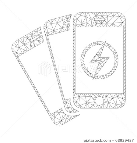 Mesh Vector Mobile Phones Energy Icon - Stock Illustration [68929487 ...