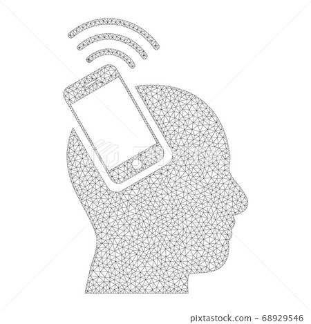 Mesh Vector Head Smartphone Plugin Ring Icon - Stock Illustration ...