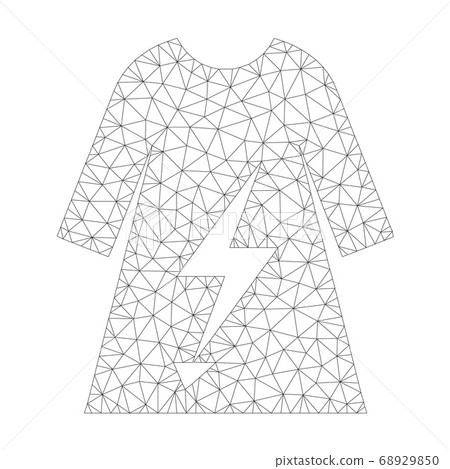 Mesh Vector Electric Power Lady Dress Icon 68929850