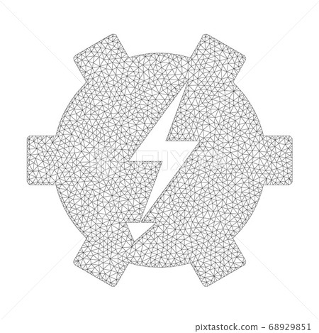 Mesh Vector Electric Power Gear Icon 68929851