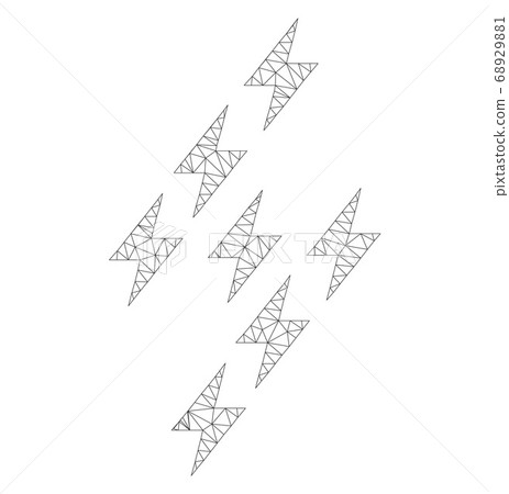 Mesh Vector Electric Energy Sign Icon 68929881
