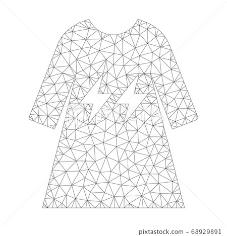 Mesh Vector Electric Energy Girl Dress Icon Mesh Vector Electric Energy Girl Dress Icon 68929891