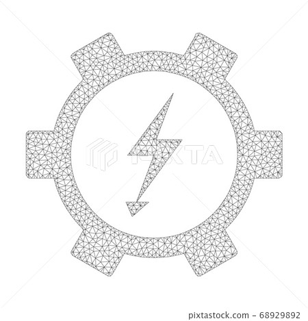Mesh Vector Electric Energy Gear Wheel Icon 68929892