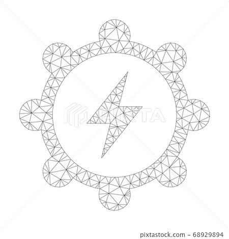 Mesh Vector Electric Energy Cogwheel Icon Mesh Vector Electric Energy Cogwheel Icon 68929894