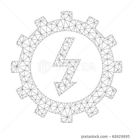 Mesh Vector Electric Energy Cog Wheel Icon 68929895