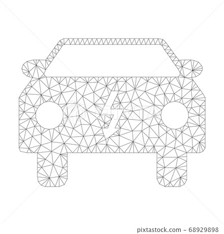 Mesh Vector Electric Car Icon 68929898