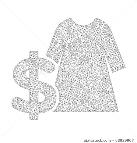Mesh Vector Dress Price Icon Mesh Vector Dress Price Icon 68929907