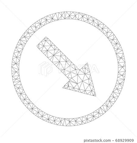 Mesh Vector Down-Right Rounded Arrow Icon Mesh Vector Down-Right Rounded Arrow Icon 68929909