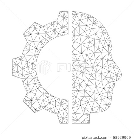 Mesh Vector Cyborg Gear Icon - Stock Illustration [68929969] - PIXTA