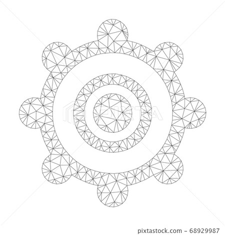 Mesh Vector Cog Wheel Icon Mesh Vector Cog Wheel Icon 68929987