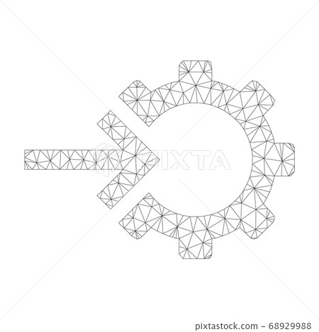 Mesh Vector Cog Integration Icon Mesh Vector Cog Integration Icon 68929988